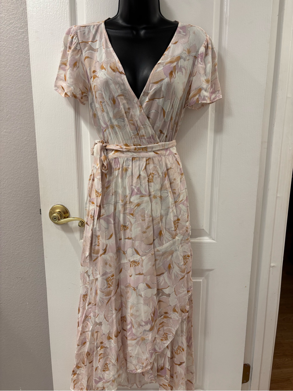 Saltwater Luxe Milly Midi Wrap Dress Girly Beachy Flowy Feminine Coquette Size S